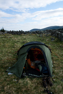 Our trusty tent — a Vango Tempest 200.