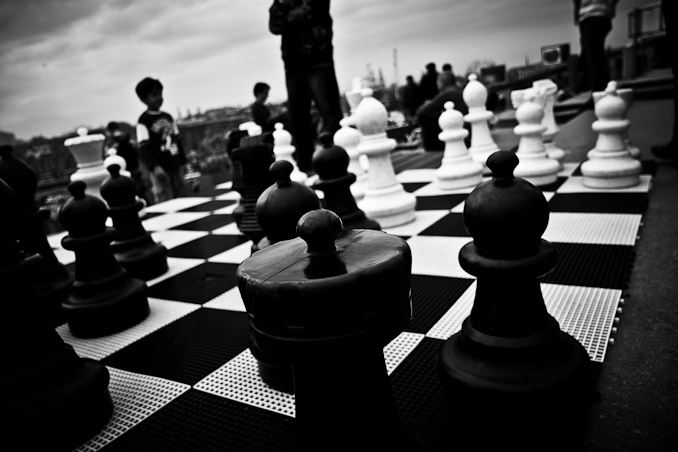 A chess game being played at the NEMO museum